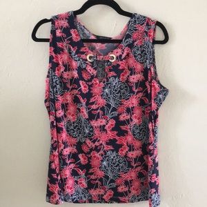 🔴Tommy Hilfiger sleeveless top XL Floral pattern